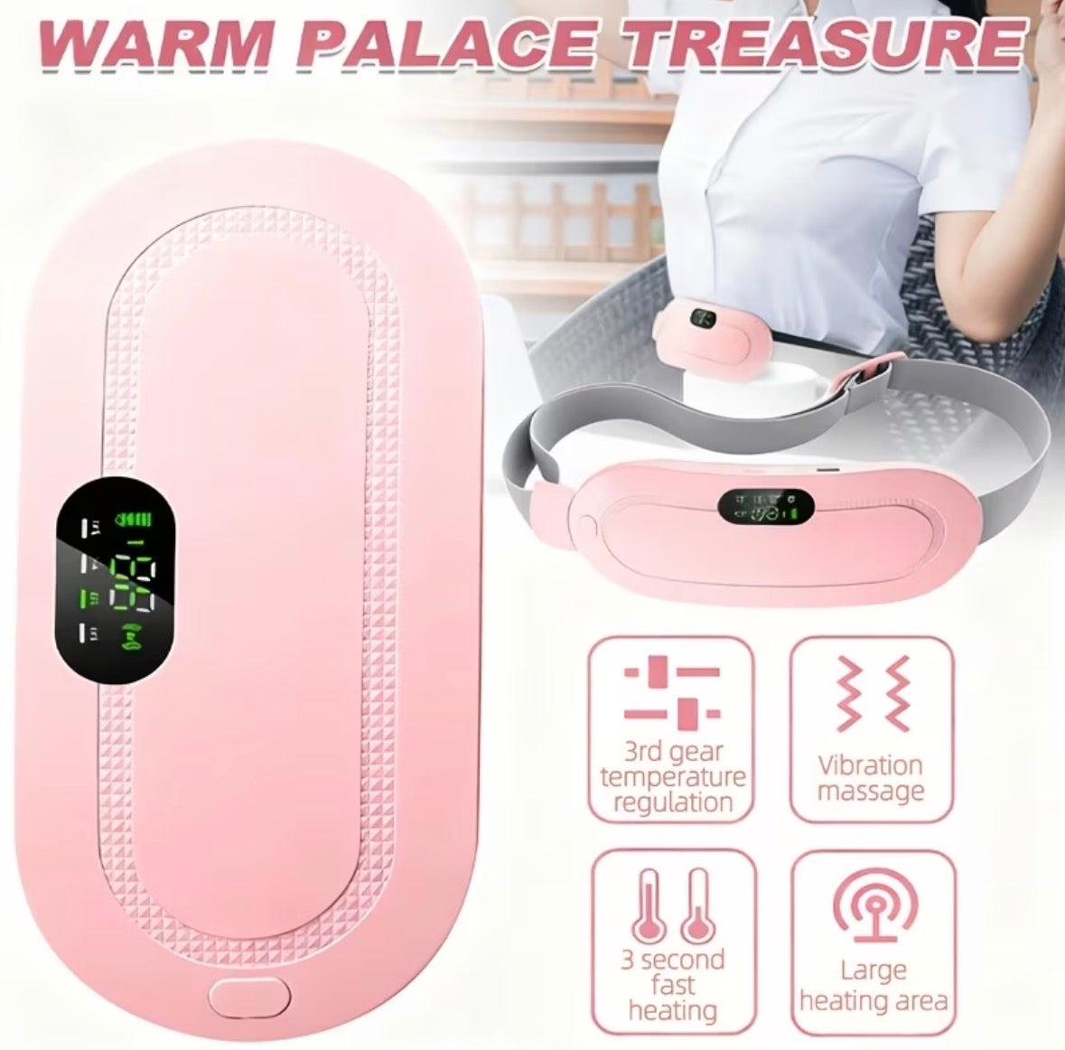 Women's Period Heating & Massage Pad – Cordless Electric Relief