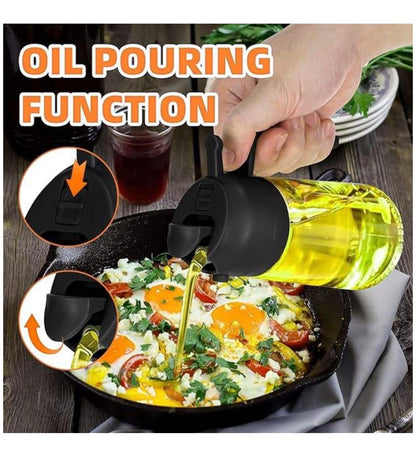 spray and pour oil effortlessly with the 2-1 oil spray dispenser