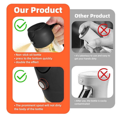 spray and pour oil effortlessly with the 2-1 oil spray dispenser