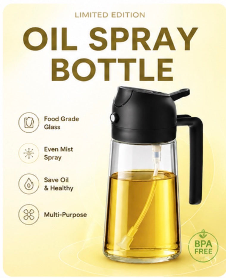 spray and pour oil effortlessly with the 2-1 oil spray dispenser
