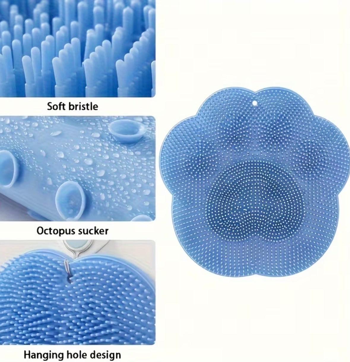 1pc Shower Foot & Back Scrubber Mat -Non-Slip | Enhanced Exfoliation And Relaxation