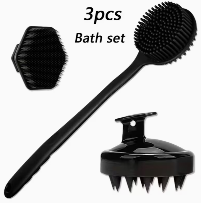 3pcs Shower/Bath Exfoliation Set - Complete Body Care Collection