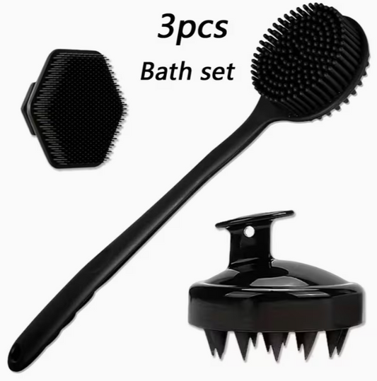3pcs Shower/Bath Exfoliation Set - Complete Body Care Collection