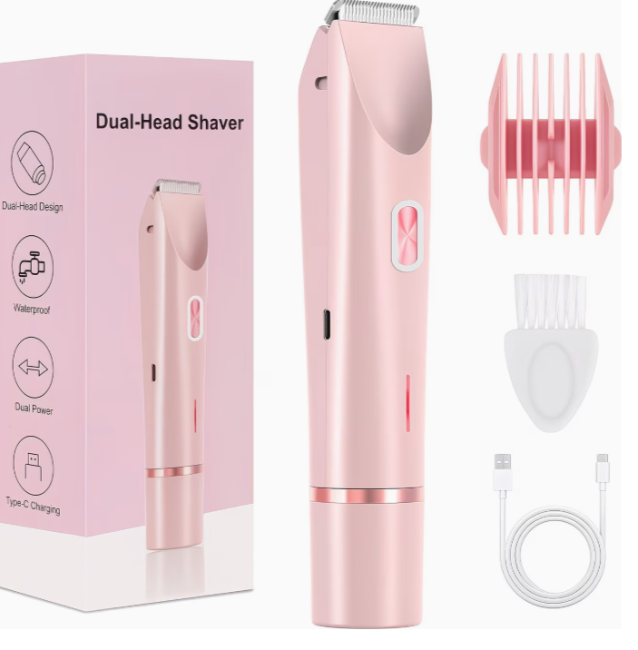 Dual Head Electric Women's Razor - Rechargeable Cordless Shaver