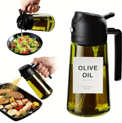 spray and pour oil effortlessly with the 2-1 oil spray dispenser
