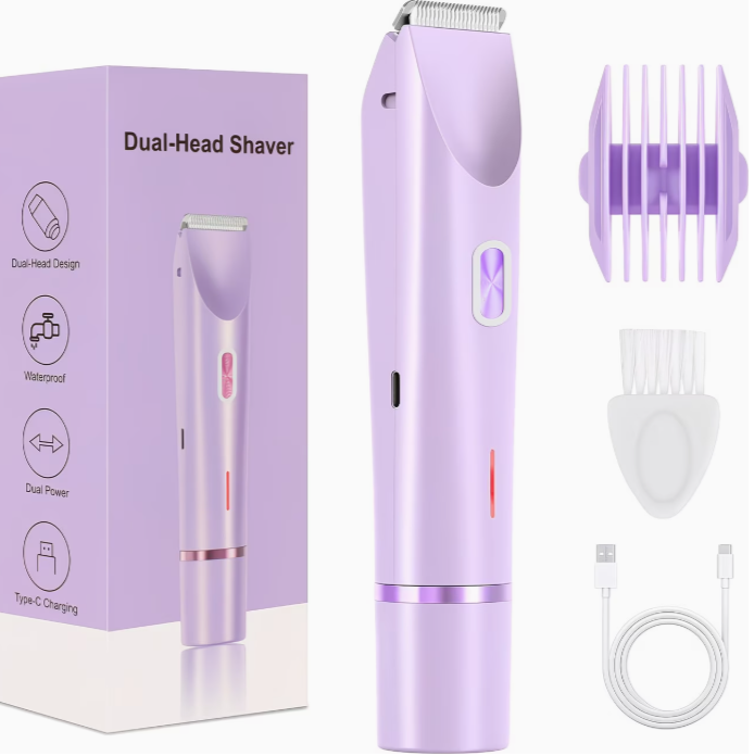Dual Head Electric Women's Razor - Rechargeable Cordless Shaver