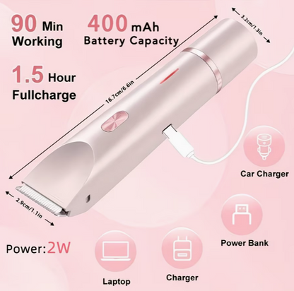 Dual Head Electric Women's Razor - Rechargeable Cordless Shaver