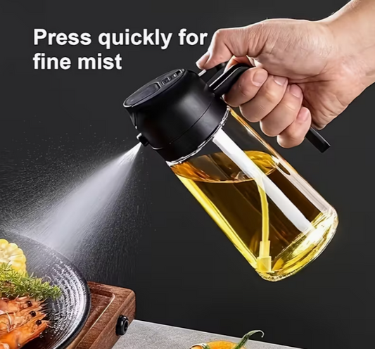 spray and pour oil effortlessly with the 2-1 oil spray dispenser