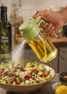 spray and pour oil effortlessly with the 2-1 oil spray dispenser